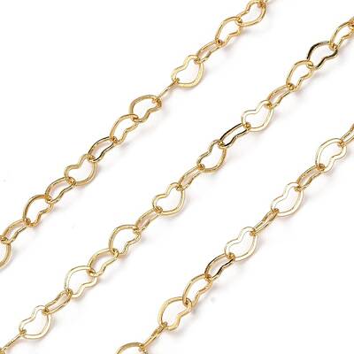 Brass Heart Link Chains
