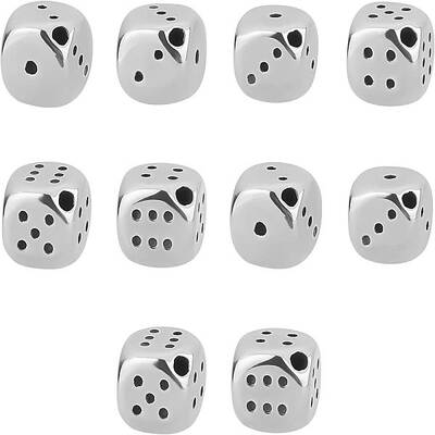 UNICRAFTALE 10pcs Dice Spacer Beads Stainless Steel Beads Metal Square Loose Beads for DIY Jewelry Making 2mm Hole Stainless ...