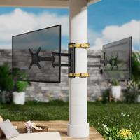 Gazebo No Drill Outdoor TV Wall Mount Weatherproof, Landscape to Portrait TV Mount for 13''-42''Screen, Patio Post tv Bracket...