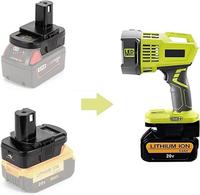 This adapter allows DeWalt 20V and Milwaukee M18 18V lithium batteries to be used with Ryobi 18V tools, providing the advanta...