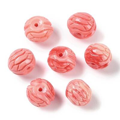 Synthetic Shell Dyed Carved Beads