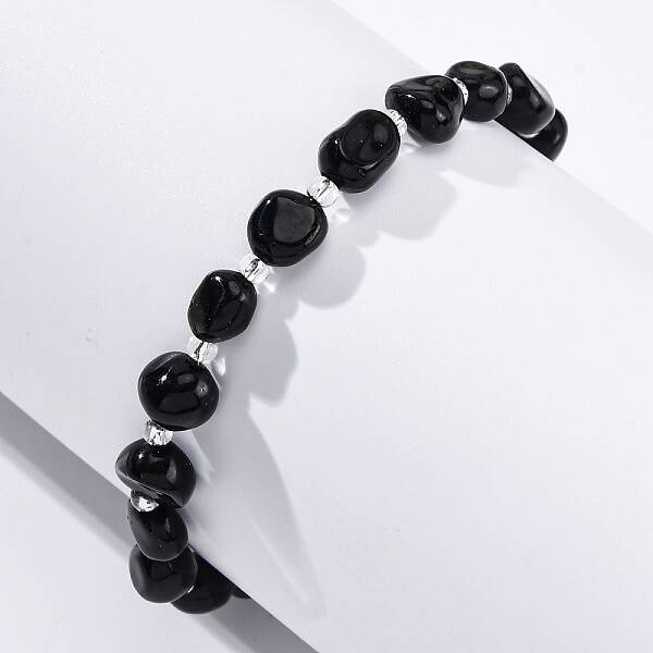 Natural Obsidian Beaded Bracelets for Women