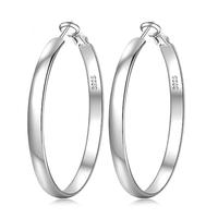 925 Sterling Silver 5mm Wide Hoop Earrings for Women - Large Hoop Design, Hypoallergenic, Lightweight, Big Hoop Earrings for ...