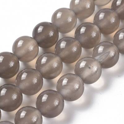 Natural Grey Agate Bead Strands