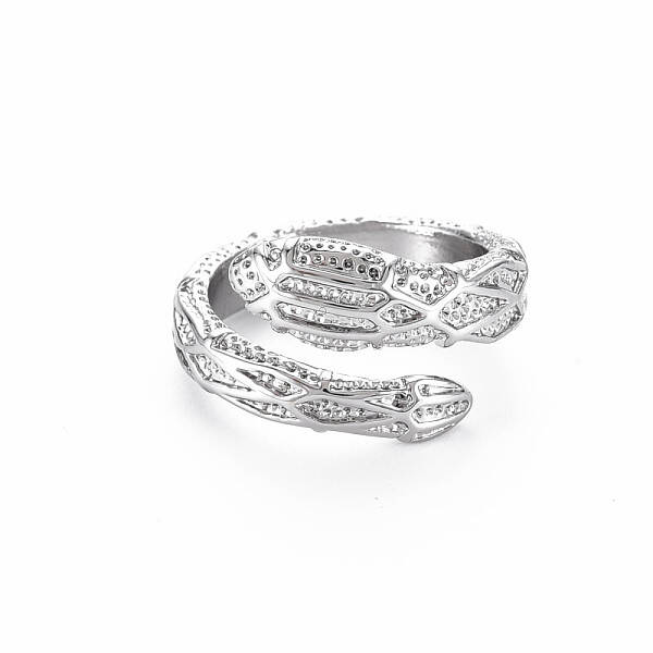 Snake Shape Rack Plating Alloy Cuff Rings