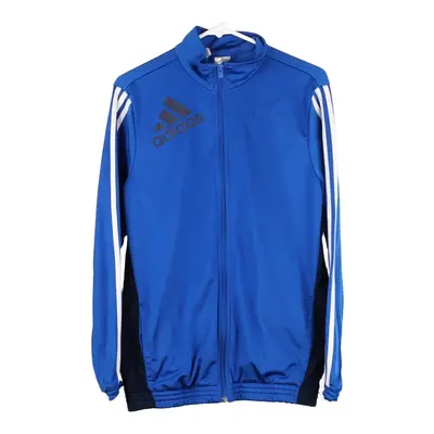 Age 15-16 Adidas Spellout Track Jacket - XL Blue Polyester