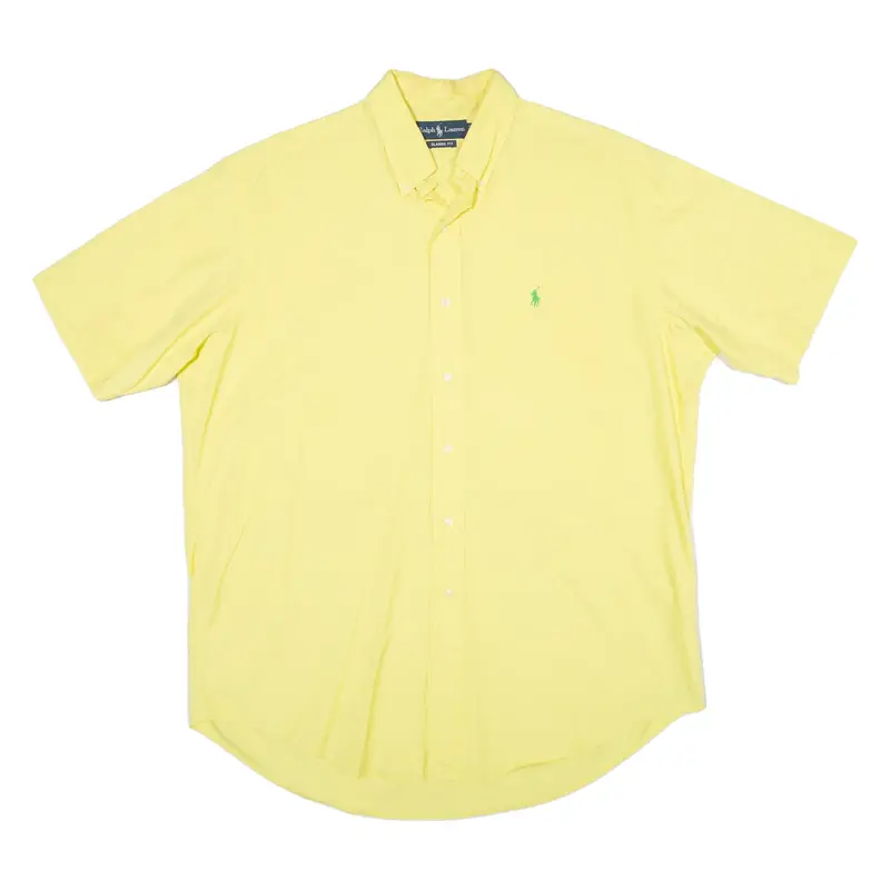 RALPH LAUREN Mens Plain Shirt Yellow L