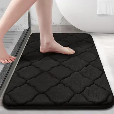 Memory Foam Bath Mat Rug 24x16, Ultra Soft Non Slip and Absorbent Bathroom Rug, Machine Wash Dry, Comfortable, Thick Bath Rug...
