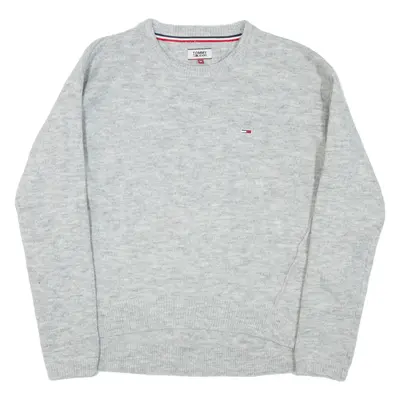 TOMMY JEANS Mens Jumper Grey Tight Knit M