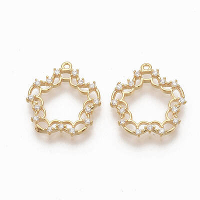Brass Micro Pave Cubic Zirconia Pendants
