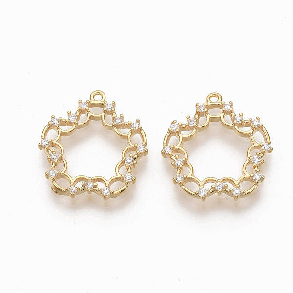 Brass Micro Pave Cubic Zirconia Pendants