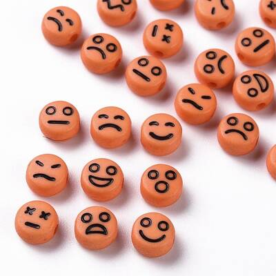 Opaque Dark Orange Acrylic Beads
