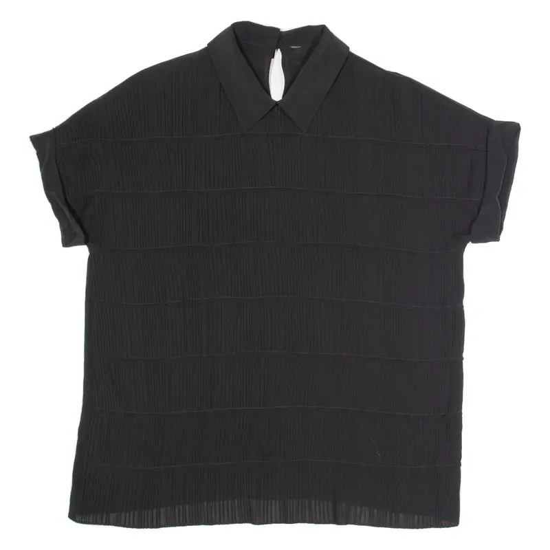 Womens Blouse Black Collared M