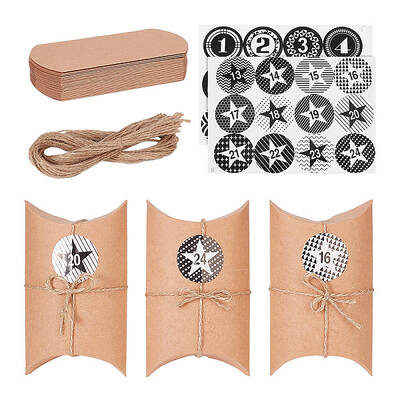 24Pcs Foldable Cordboard Paper Pillow Boxes
