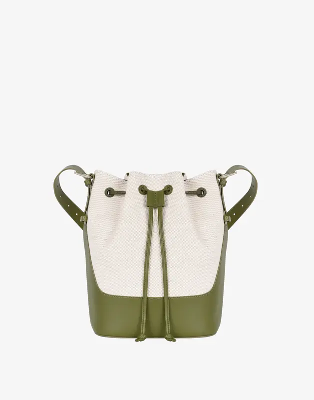 Canvas Cinch Bucket Bag | Color: Olive