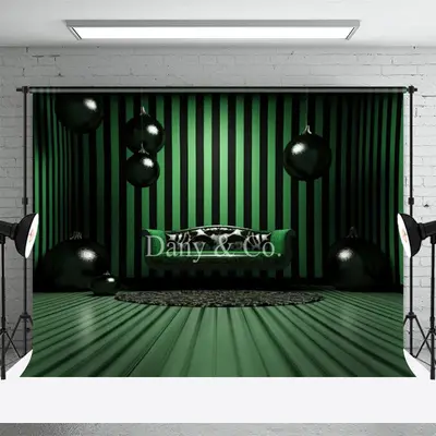 Green And Black Striped Wall Indoor Photo Backdrop - Aperturee