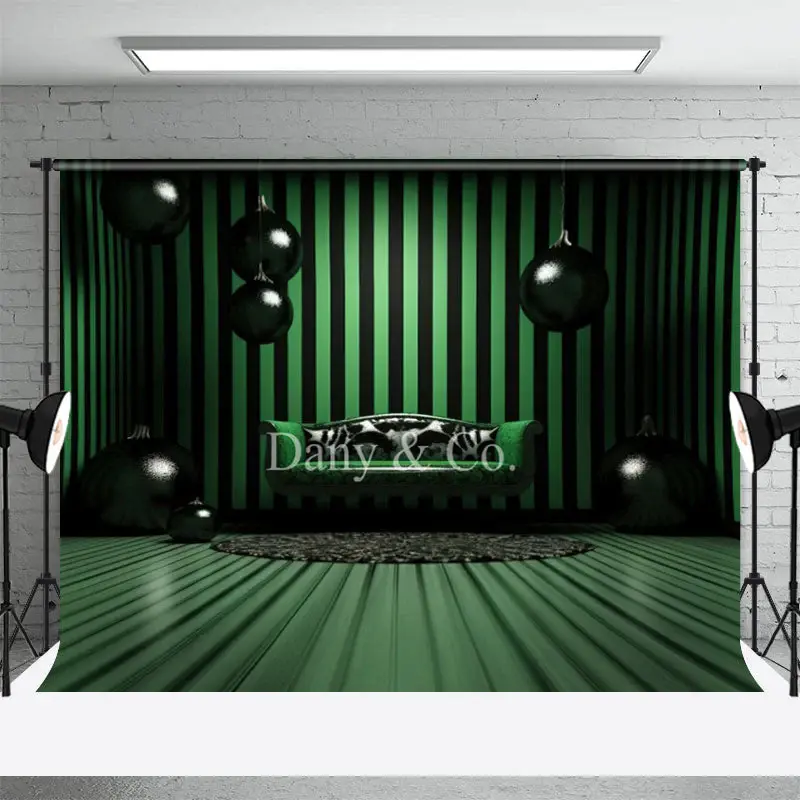 Green And Black Striped Wall Indoor Photo Backdrop - Aperturee