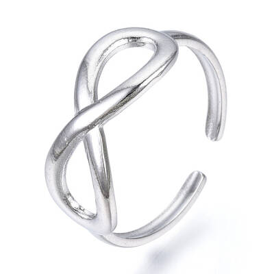 Non-Tarnish 304 Stainless Steel Infinity Open Cuff Ring