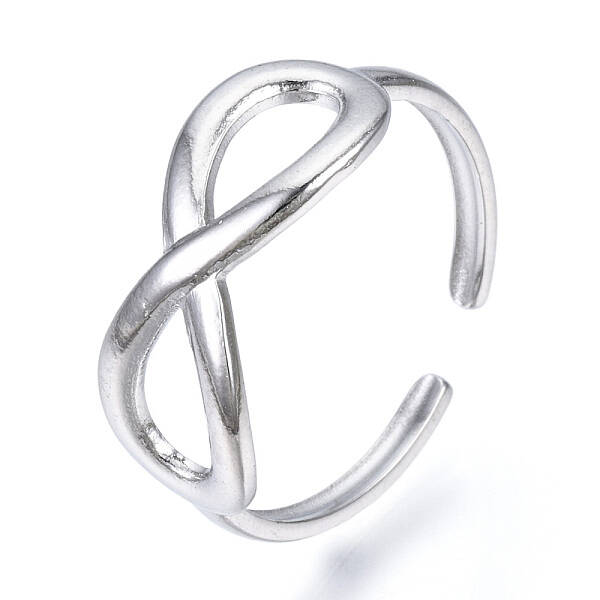 Non-Tarnish 304 Stainless Steel Infinity Open Cuff Ring