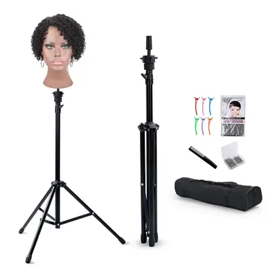ProStyler Reinforced Wig Stand - Adjustable Tripod Mannequin Head Holder for Hairdressing Training - Includes T-Caps, T-Pins,...