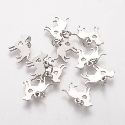 Non-Tarnish 304 Stainless Steel Puppy Pendants