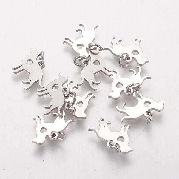 Non-Tarnish 304 Stainless Steel Puppy Pendants