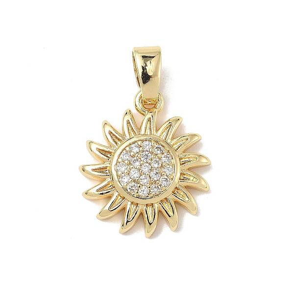 Brass Micro Pave Cubic Zirconia Pendants
