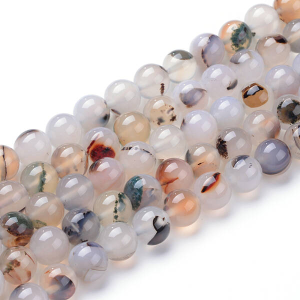 Natural Dendritic Agate Beads Strands