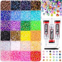24000Pcs Resin Jelly Rhinestones for Crafting, Mixed-Color 3mm Flatback Gems for Diamond Art, Bedazzling Crystal with 3Pcs 10...