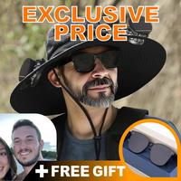 Outdoor Wide-brimmed Sun Hat with Solar Fan, Unisex Fishing Solar Fan Hat, Fisherman's Hat with Built-in Fan, Suitable for Fi...