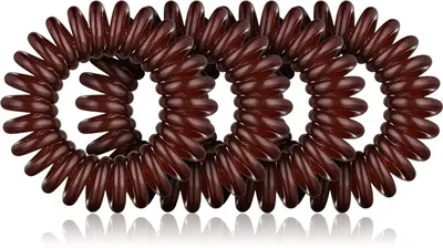 BrushArt Brown Hair Elastics 4pcs