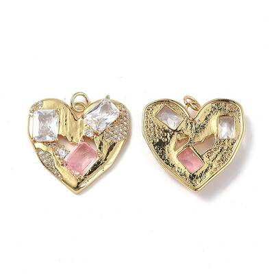 Brass Micro Pave Clear Cubic Zirconia Pendants