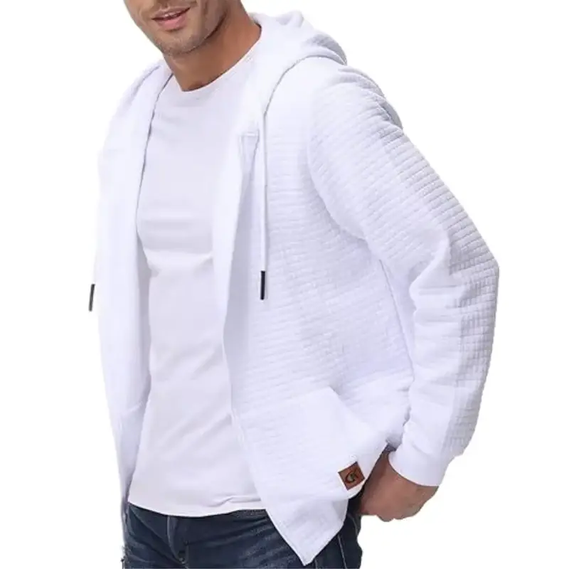 Men's Plaid Zip Up Hoodie, Lightweight Loose Fit Casual Sweatshirt with Pockets, hoodies men Long Sleeve Tour Pullover Crewne...