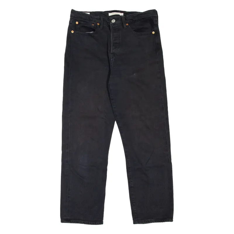 LEVI'S Wedgie BIG E Womens Jeans Black Relaxed Skinny W28 L26