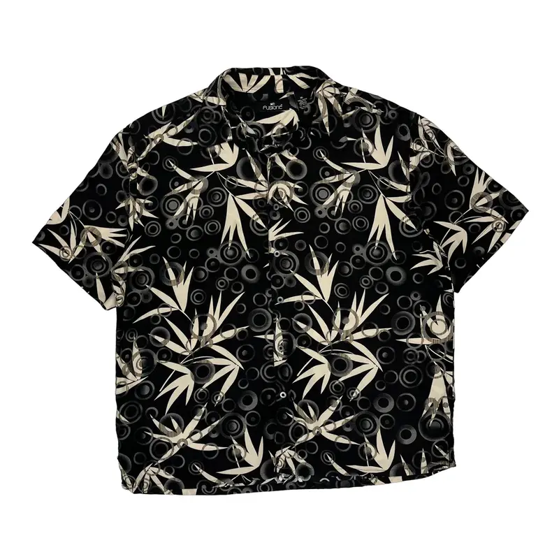 Fusione Hawaiian Shirt - XL Black Rayon