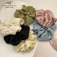 【Plus Size】Curvesoul Satin Scrunchies for Women – Large Silk Hair Ties for Ponytail or Bun