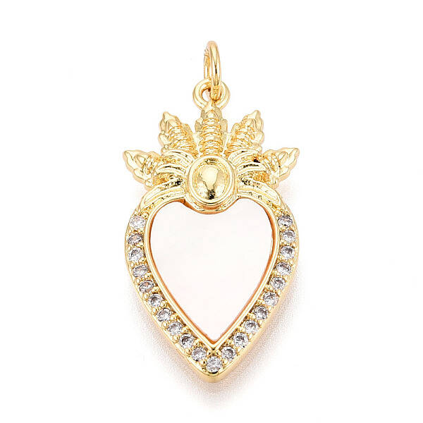Brass Micro Pave Clear Cubic Zirconia Pendants