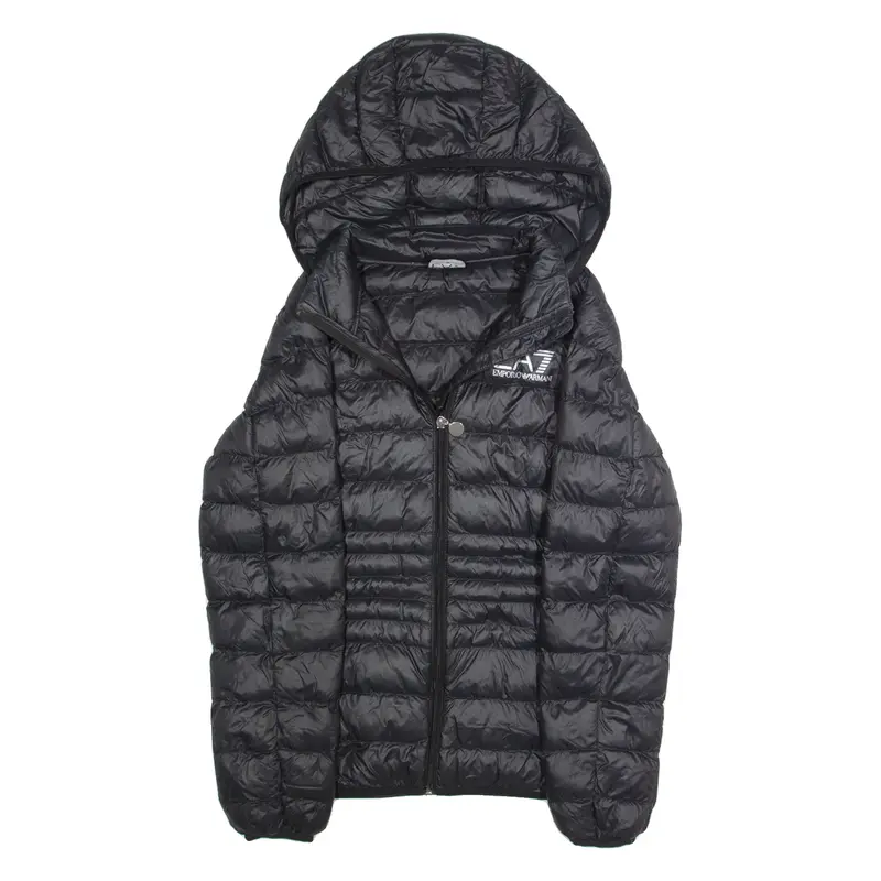EA7 EMPORIO ARMANI Mens Parka Coat Black Hooded M