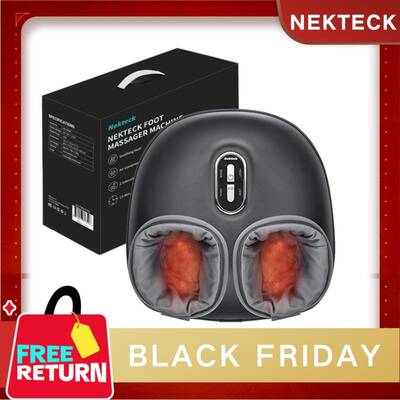 Nekteck Shiatsu Foot Massager Machine with Soothing Heat, Deep Kneading Therapy, Air Compression, Improve Blood Circulat