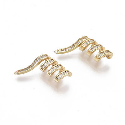 Brass Micro Pave Clear Cubic Zirconia Pendants