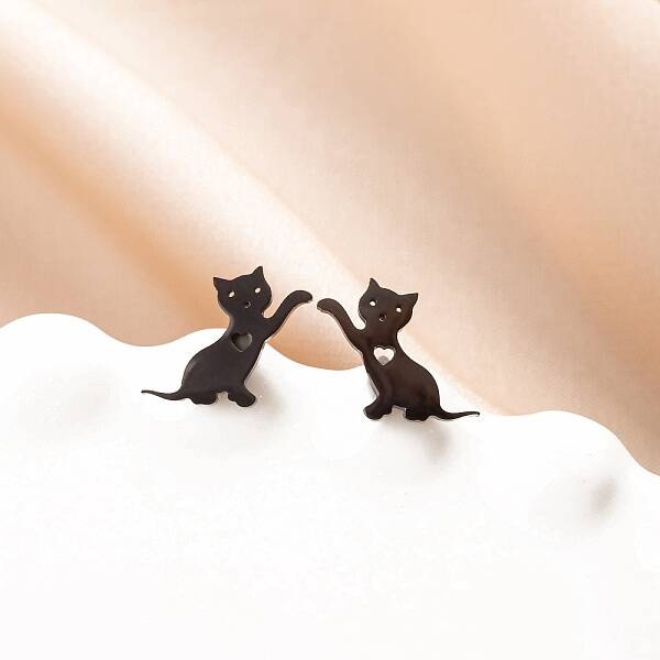 Stainless Steel Small Animal Stud Earrings for Women