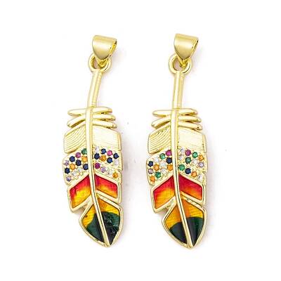 Brass Micro Pave Cubic Zirconia Pendants