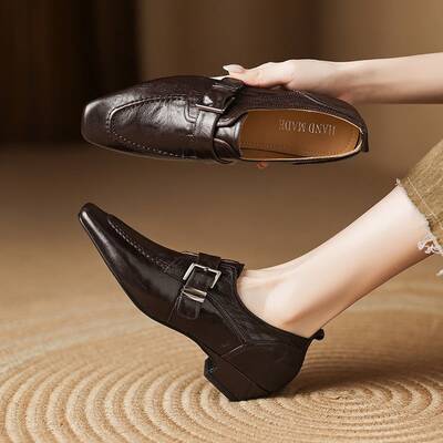 CHIKO Beecher Square Toe Block Heels Oxfords Shoes