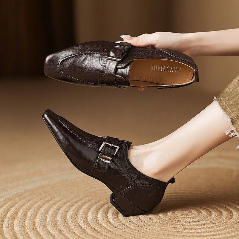 CHIKO Beecher Square Toe Block Heels Oxfords Shoes