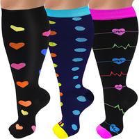 Tinylemon 3 Packs Plus Size Knee High Sports Socks for Women and Men Wide Calf Stockings Breathable