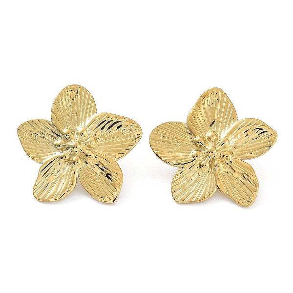 Flower 304 Stainless Steel Stud Earrings