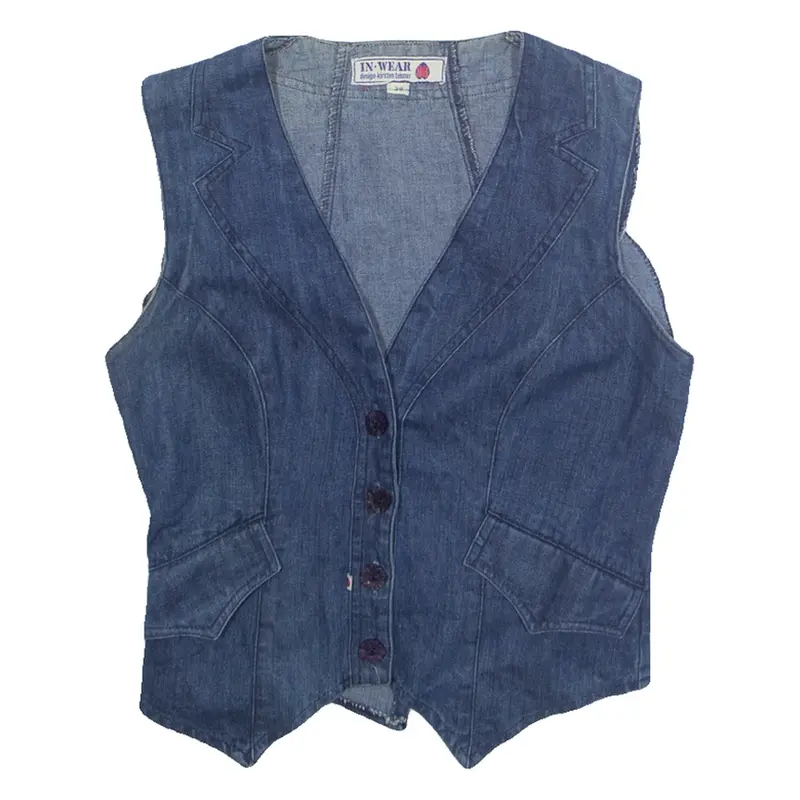 IN-WEAR Womens Denim Waistcoat Blue M