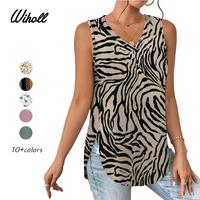 WIHOLL Womens Tank Tops V Neck Eyelet Embroidery Casaul Sleeveless Shirts