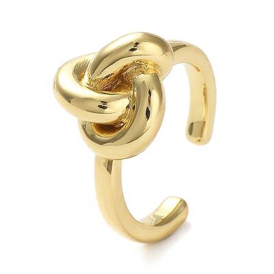 Rack Plating Brass Knot Open Cuff Rings for Women