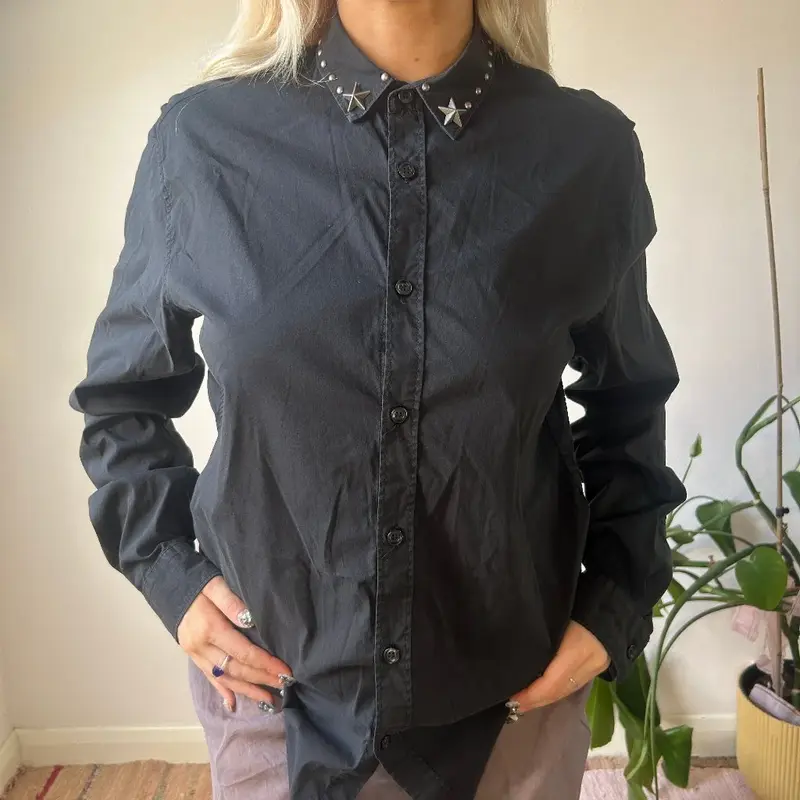 Just Cavalli Shirt - Medium Black Cotton